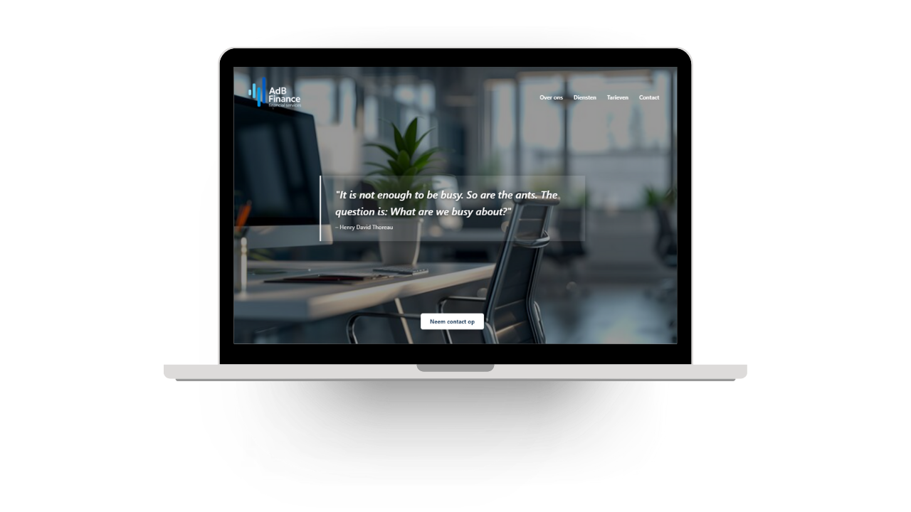Mockup van klantwebsite